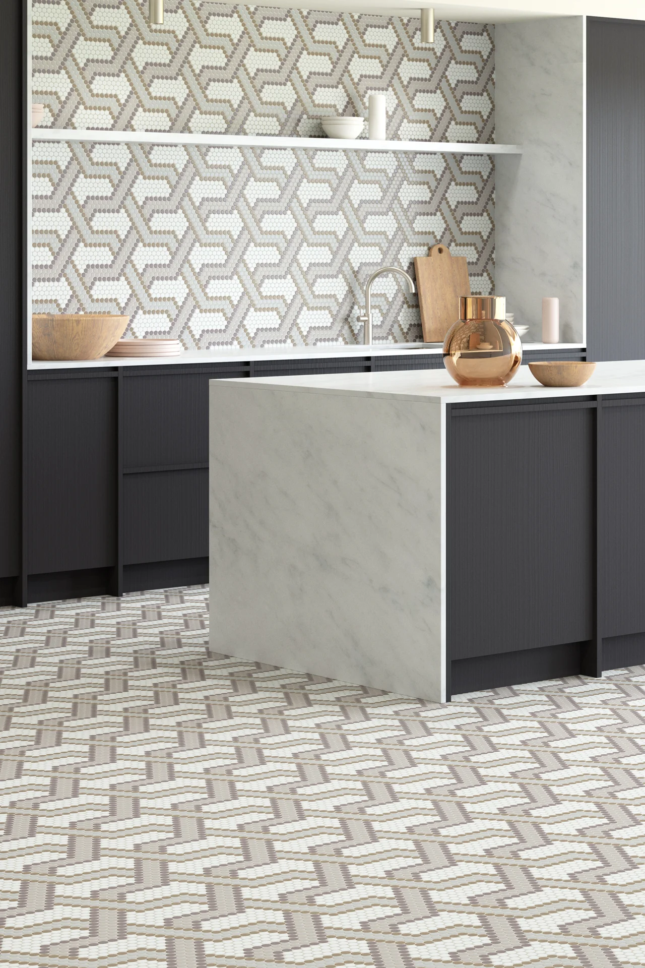 Moranci Glass Escalate Mauve Mosaic