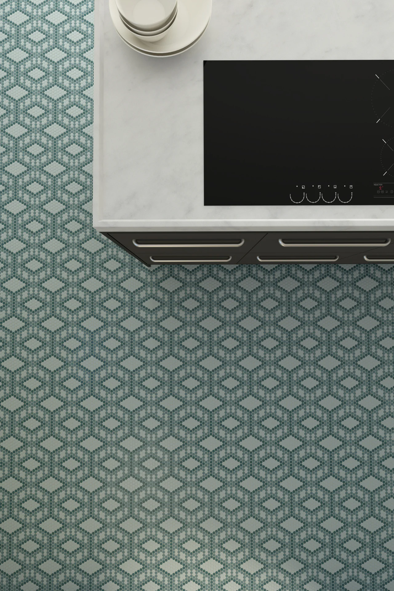 Moranci Glass Fold Aqua Mosaic