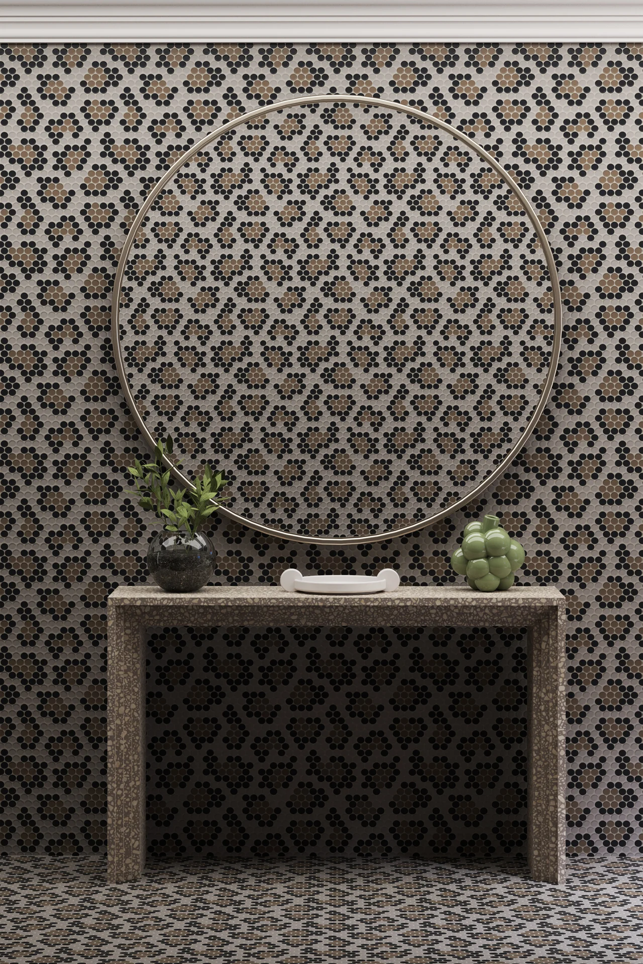 Moranci Glass Leopard Fango Mosaic