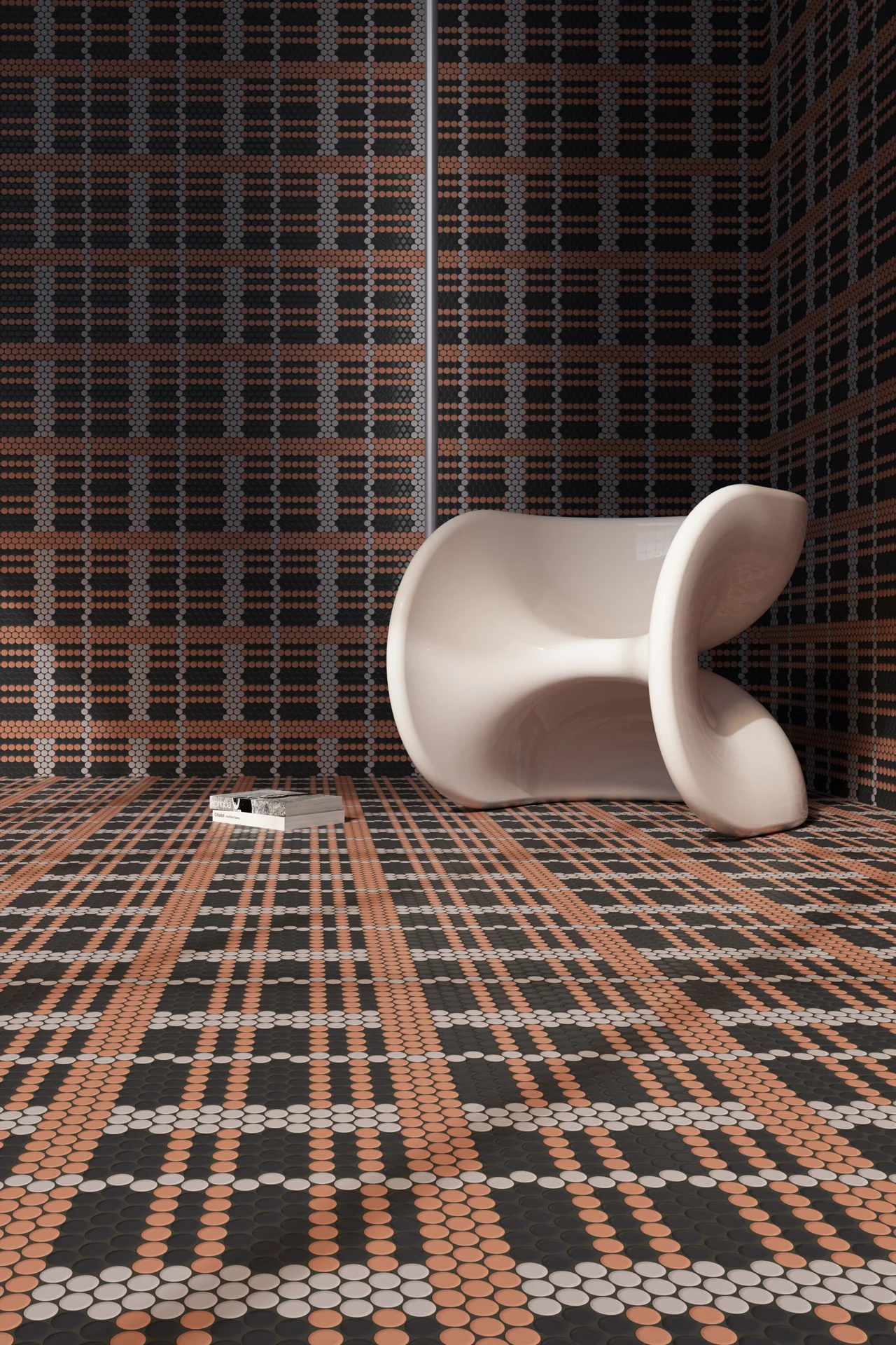 Moranci Glass Tartan Rust Mosaic