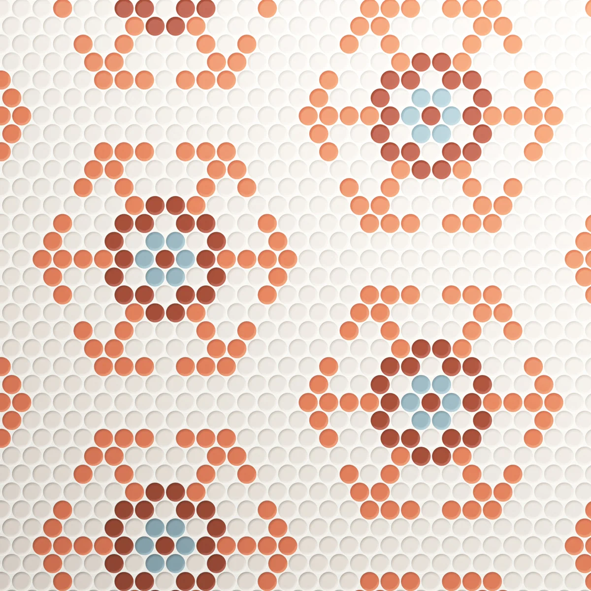 Burano Cell Coral Round Mosaic