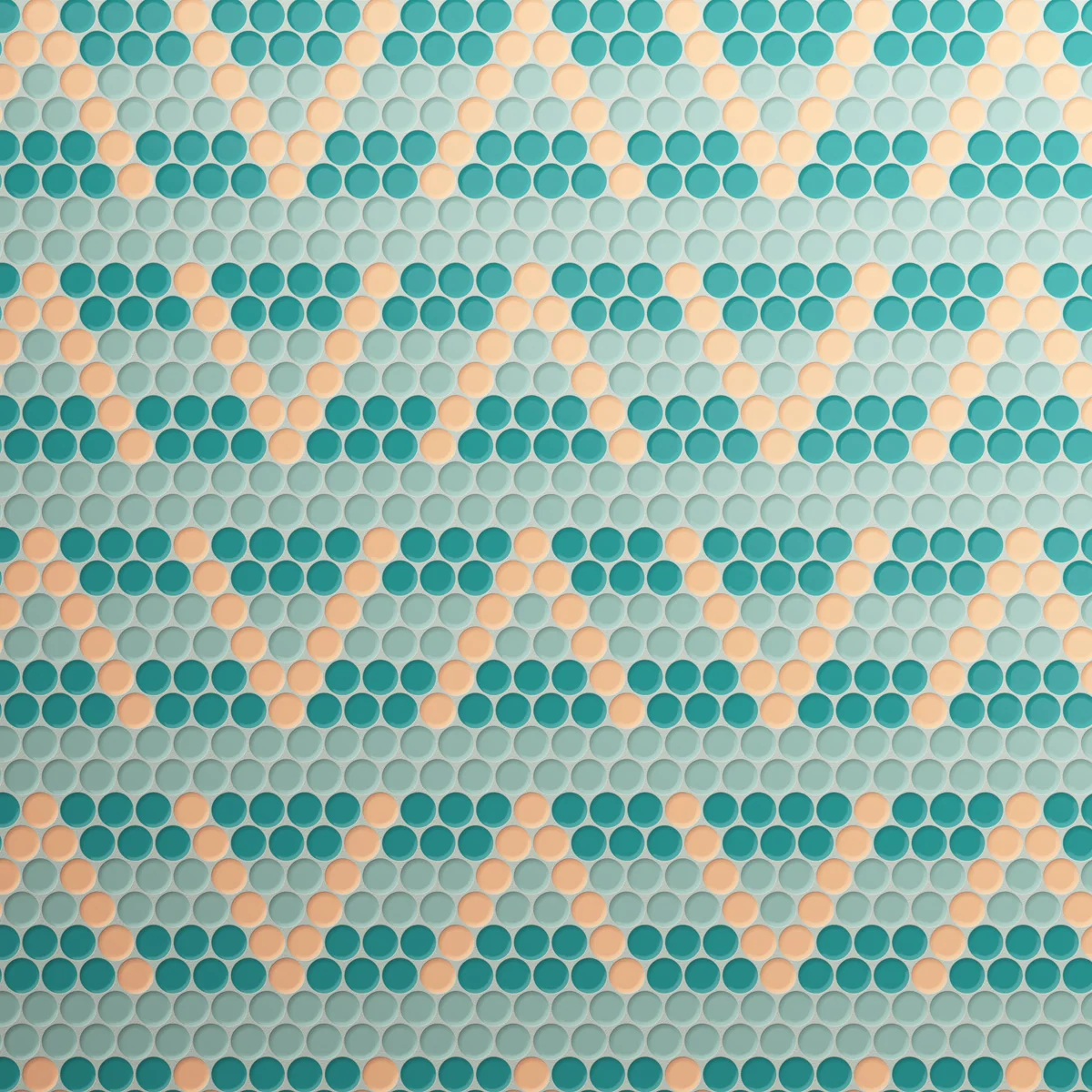 Burano Chevron Canteloupe Round Mosaic