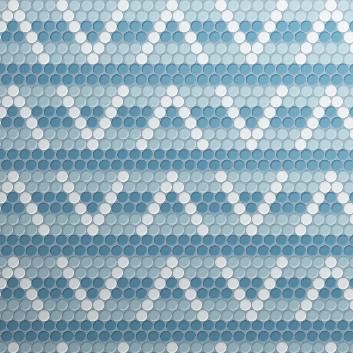 Burano Chevron Steel Round Mosaic