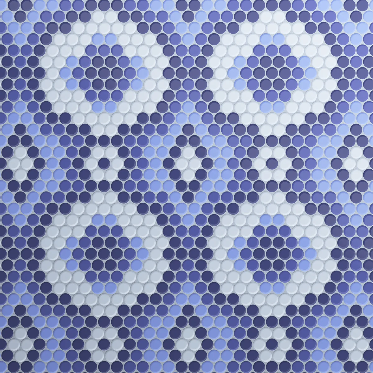 Burano Crochet Azzurro Round Mosaic