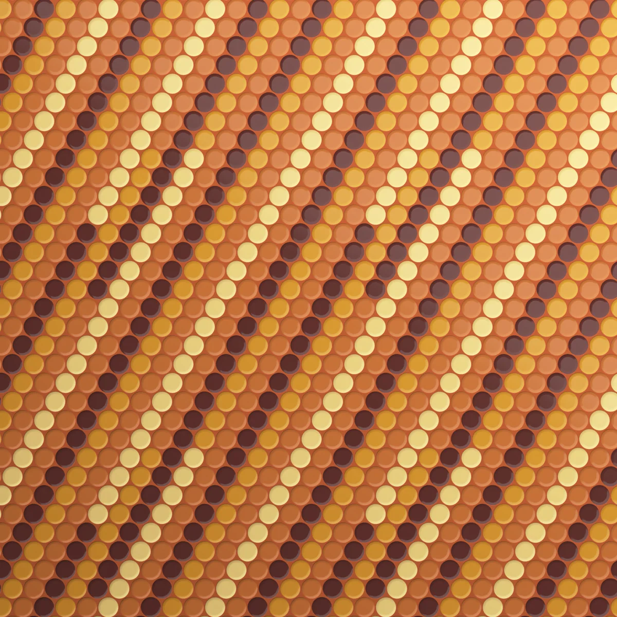 Burano Stripe Arancio Round Mosaic
