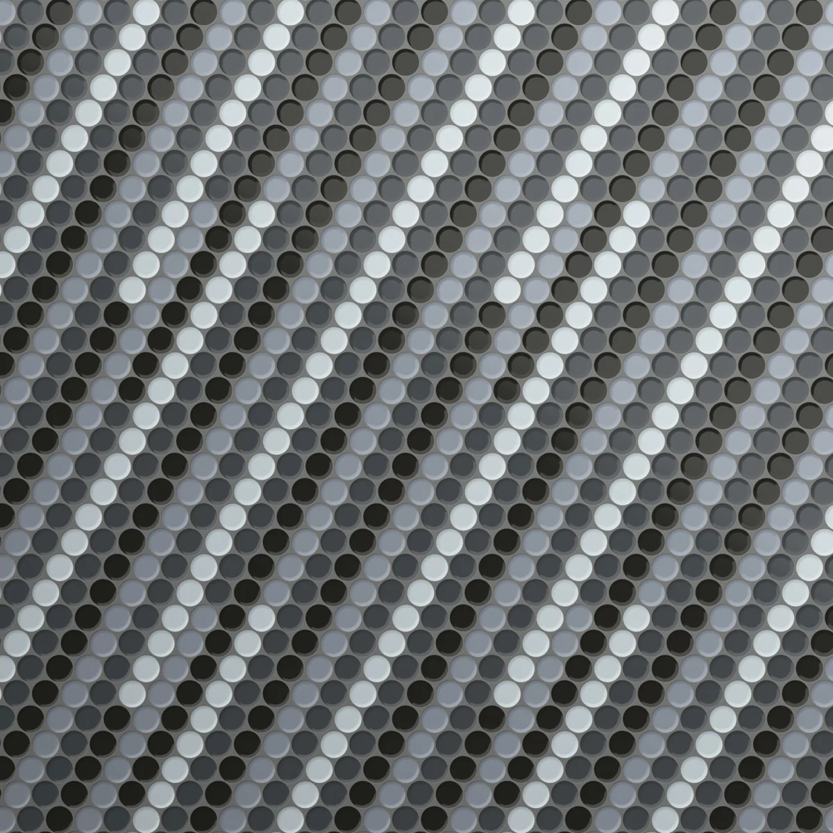 Burano Stripe Lava Round Mosaic