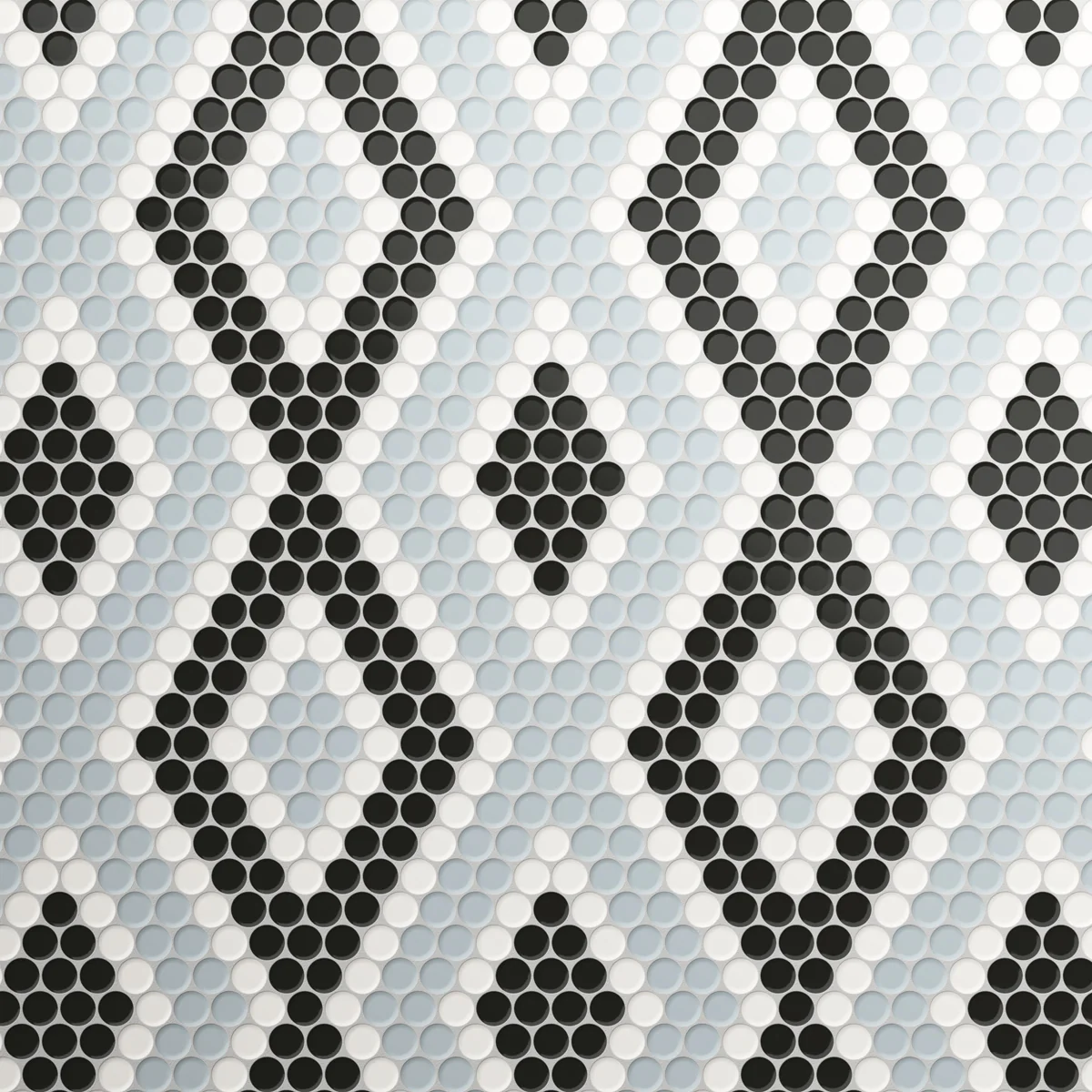 Burano Diamond Nero Round Mosaic