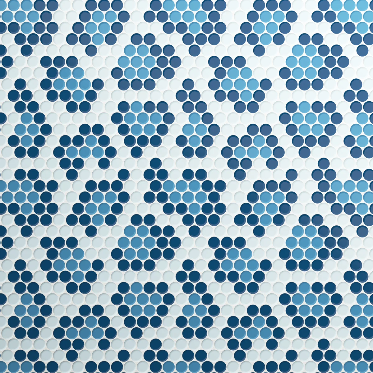 Burano Leopard Azzurro Round Mosaic