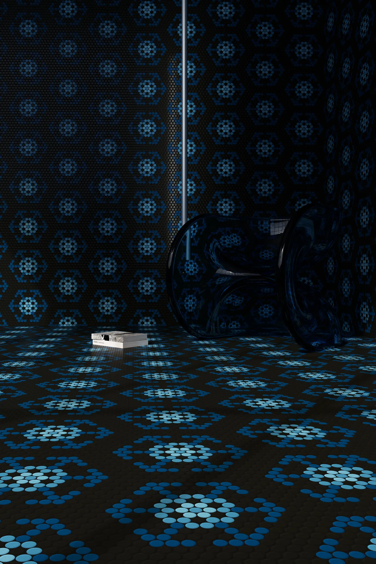 Burano Cell Midnight Round Mosaic