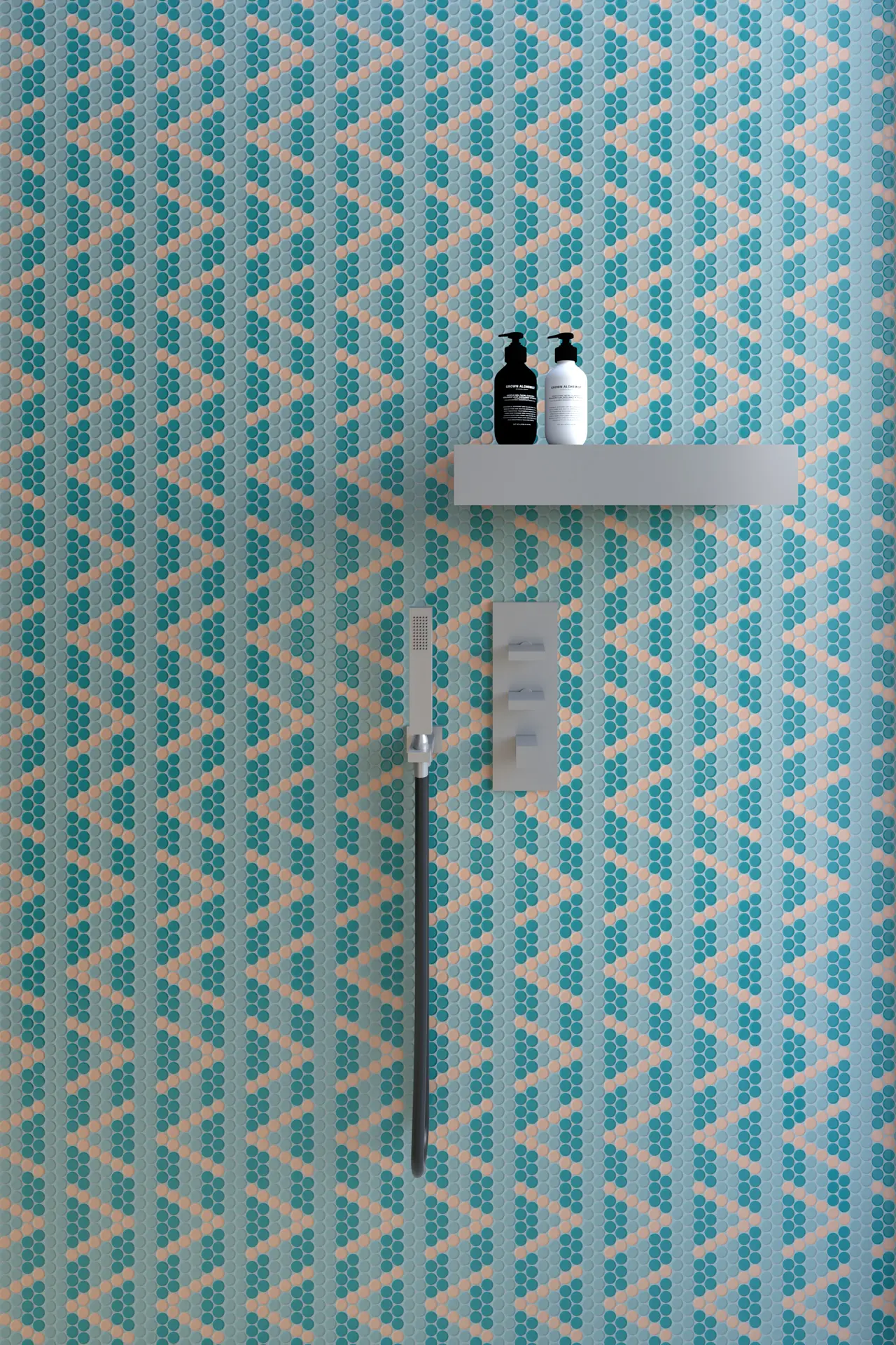 Burano Chevron Canteloupe Round Mosaic