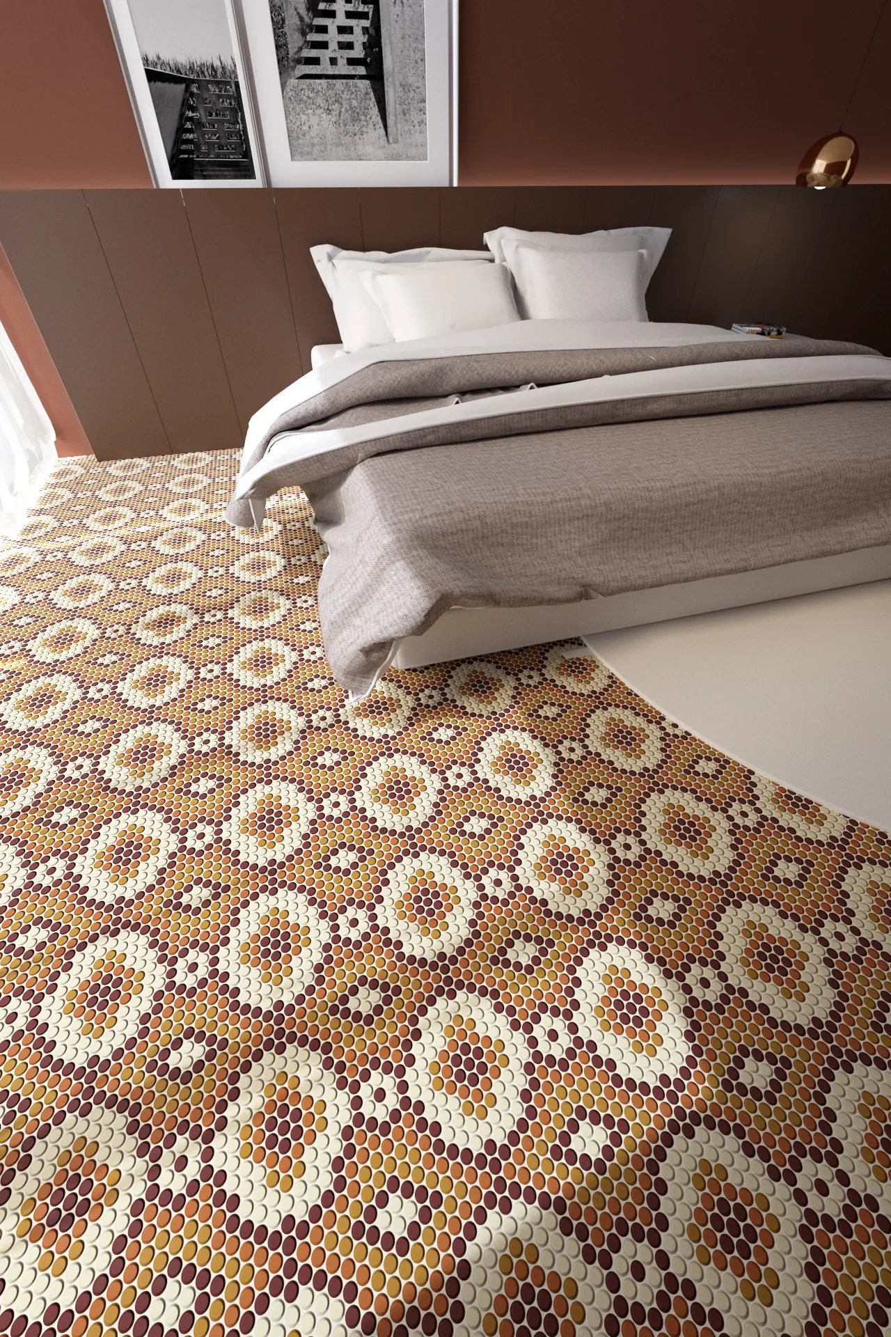 Burano Crochet Miele Round Mosaic