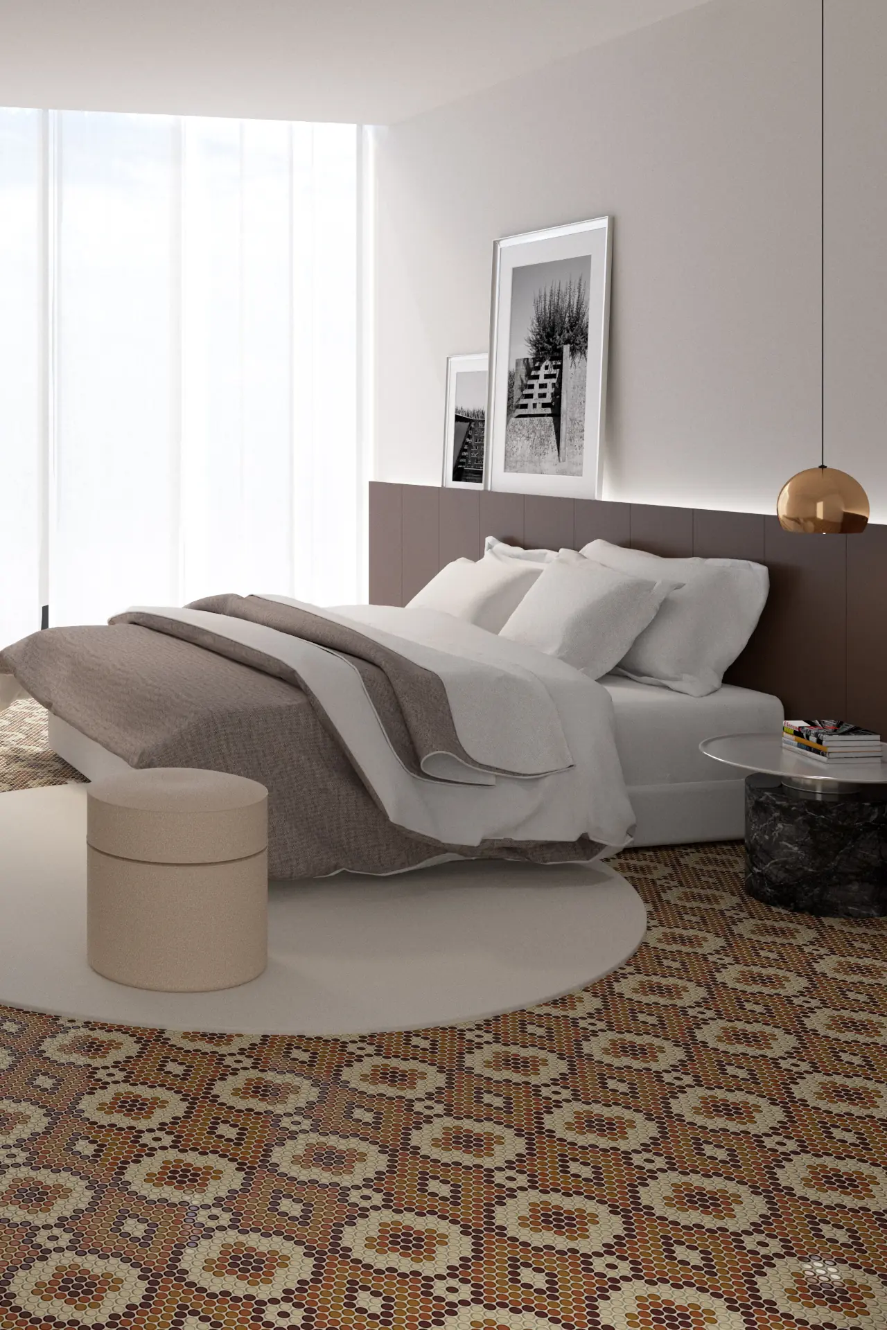 Burano Crochet Miele Round Mosaic