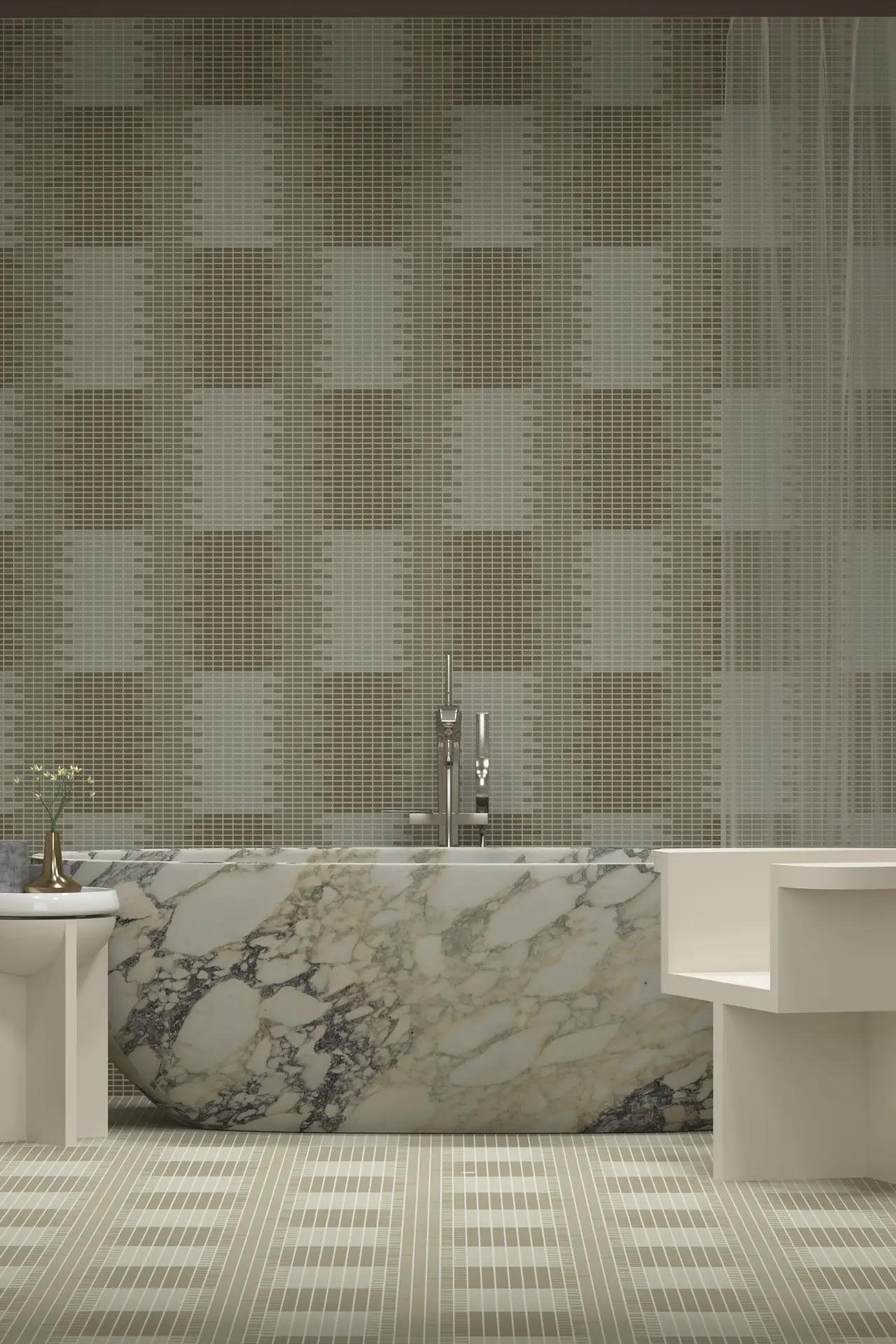 Milano Fade Muschio 20x10mm Mosaic