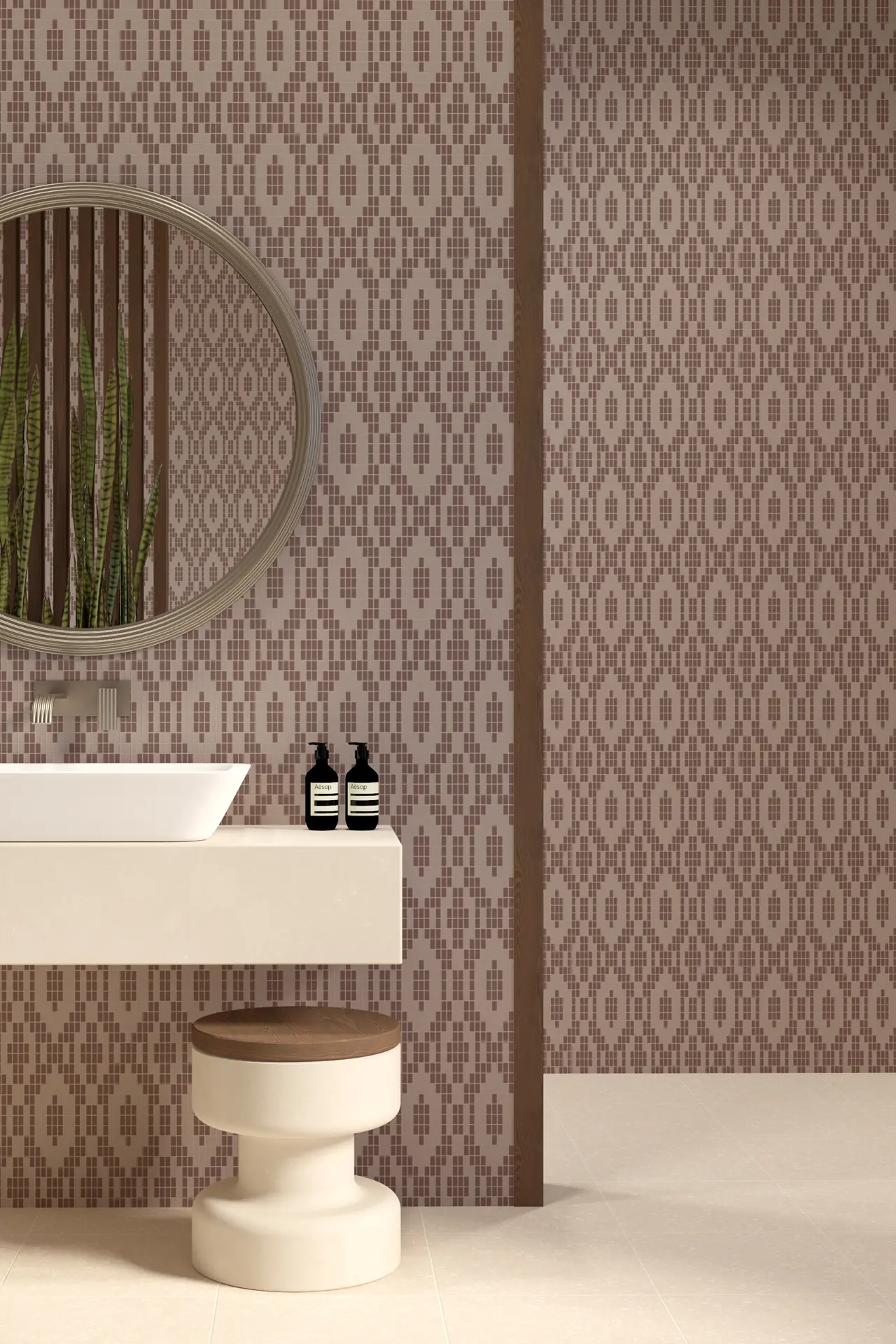 Milano Ikat Mauve 20x10mm Mosaic
