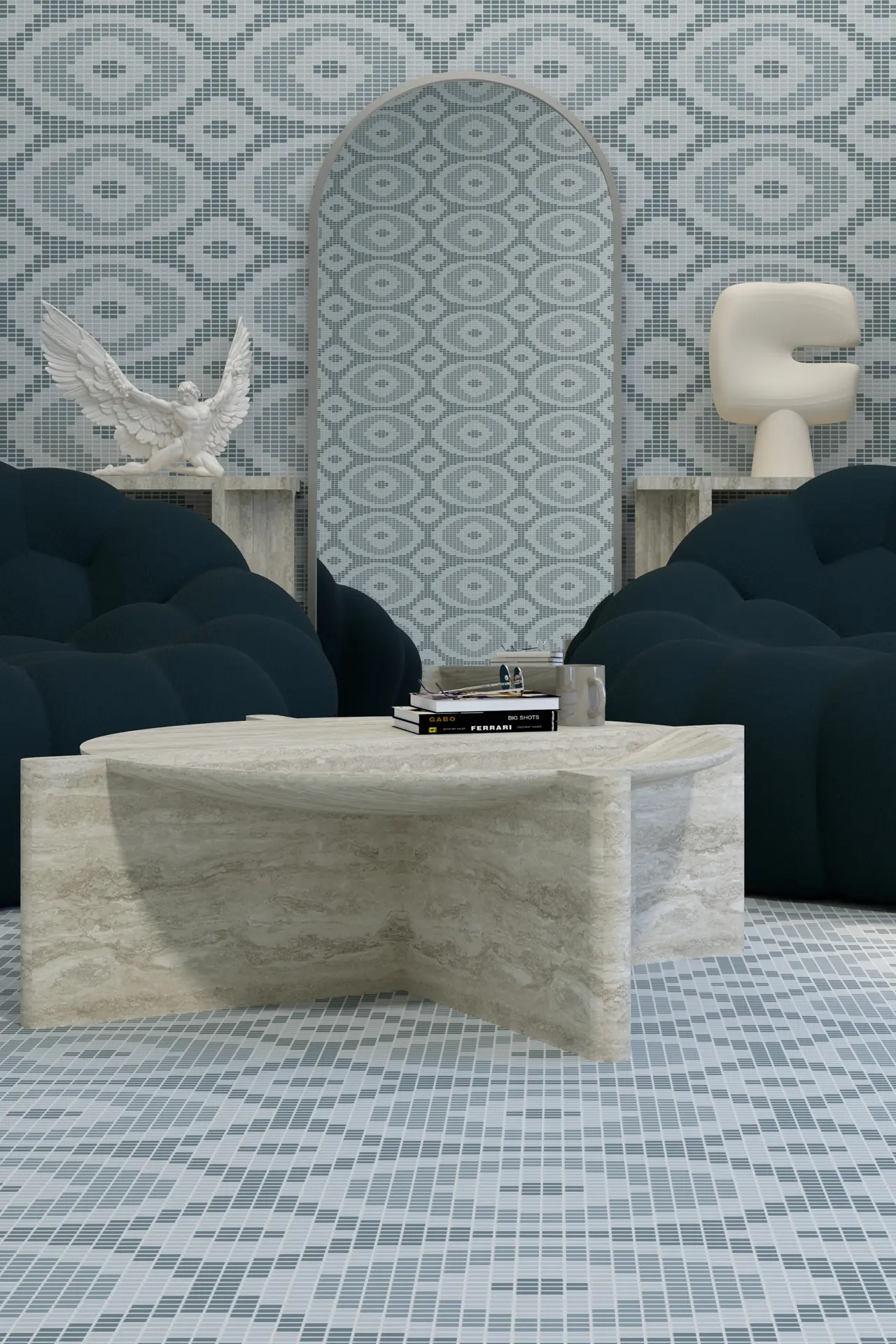 Milano Steel Blue Periwinkle 20x10mm Mosaic