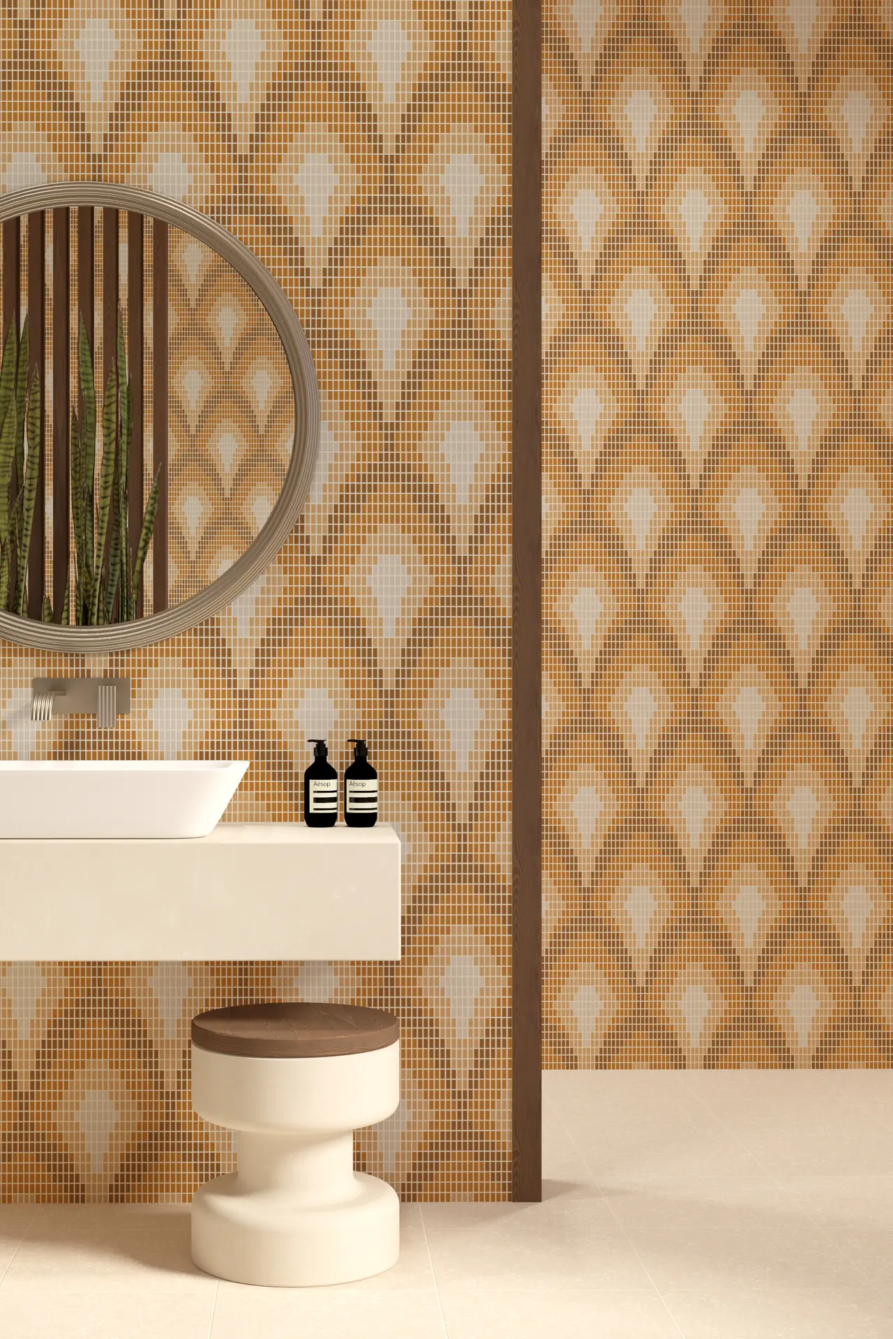 Milano Curl Dune 20x10mm Mosaic