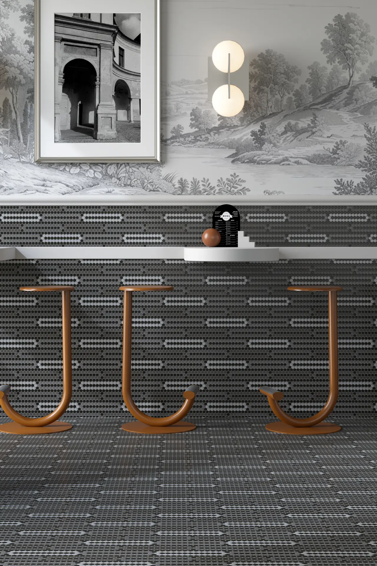 Burano Dash Technoir Round Mosaic