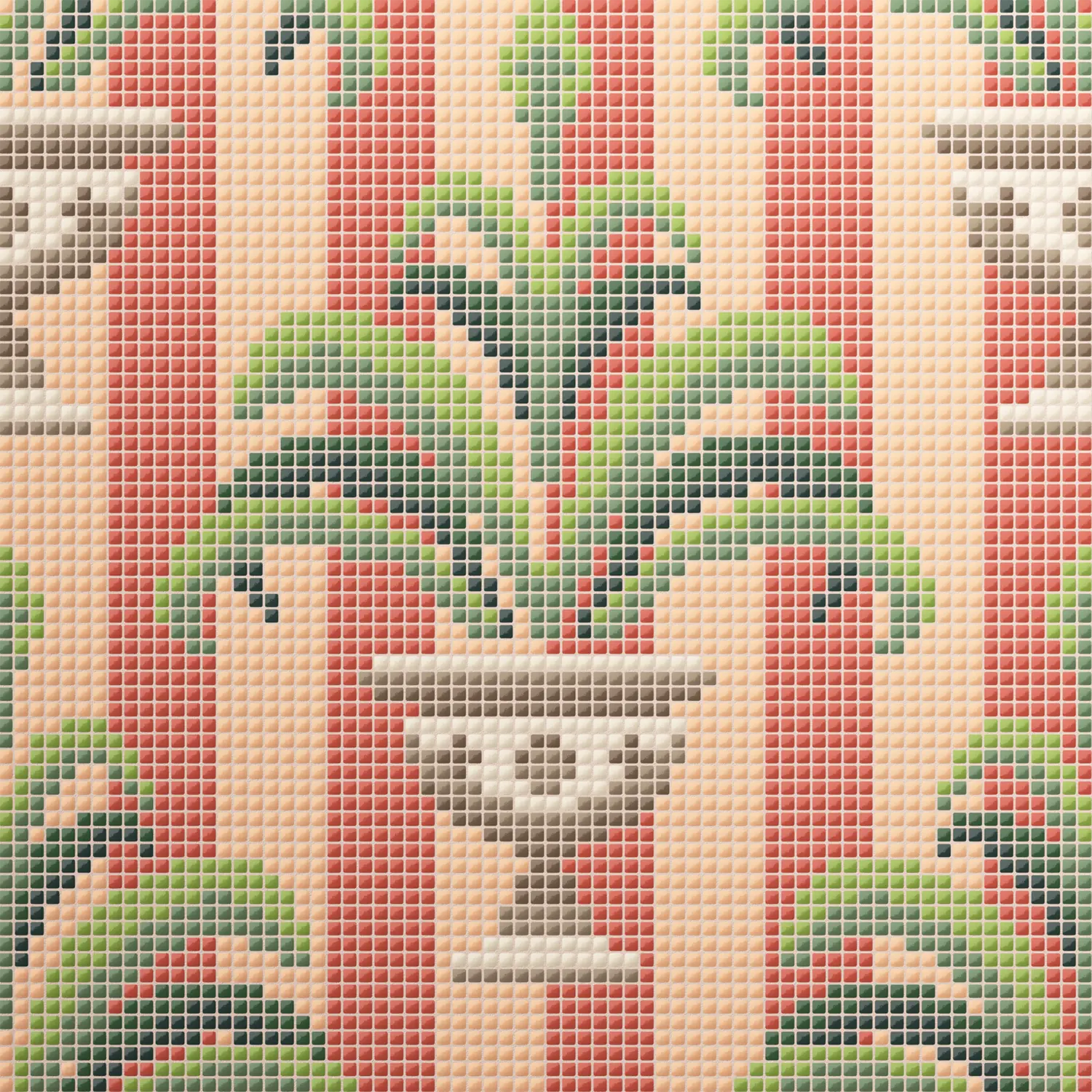 Burano Jardin Coral Stripe 4.8x4.8mm Mosaic