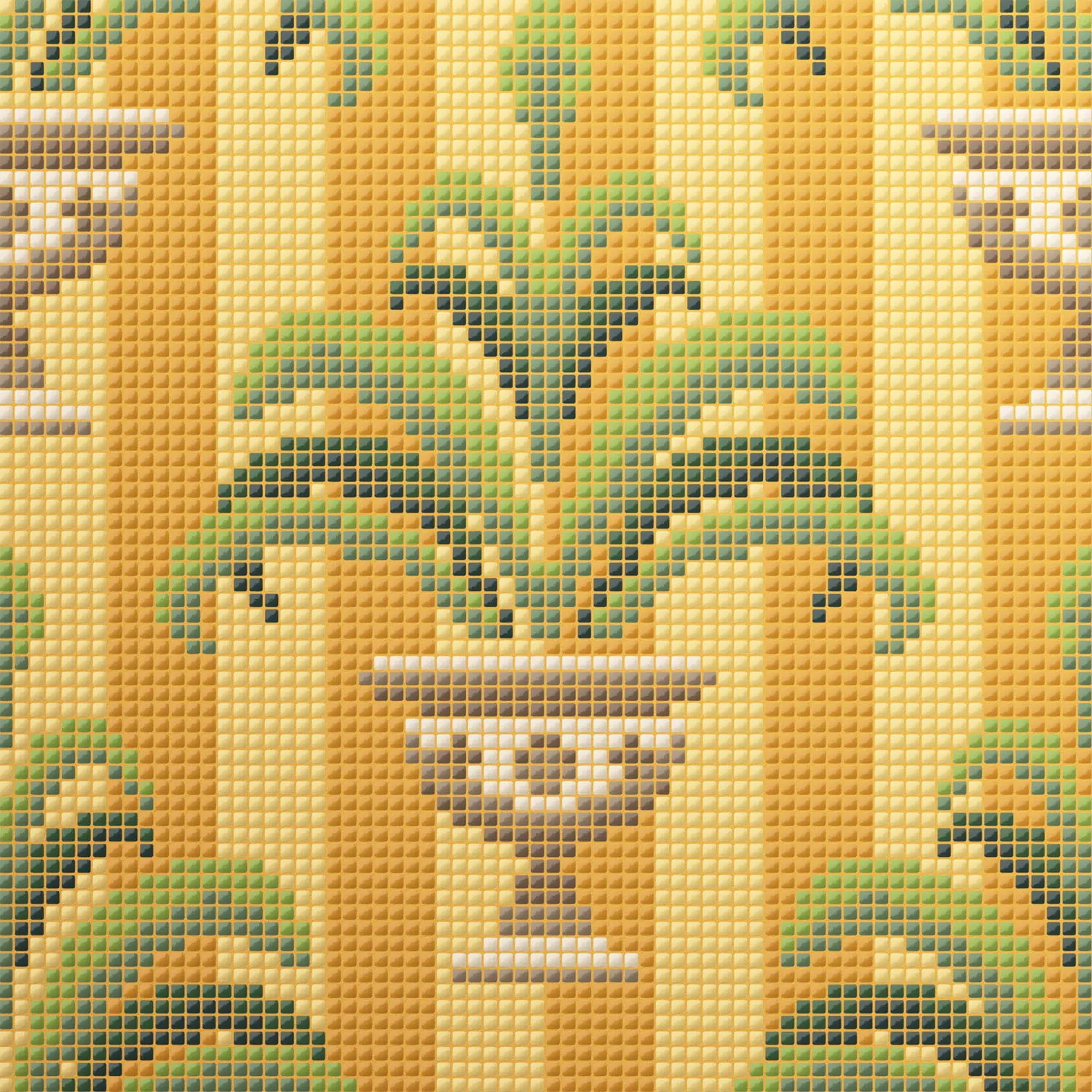 Burano Jardin Giallo Stripe 4.8x4.8mm Mosaic