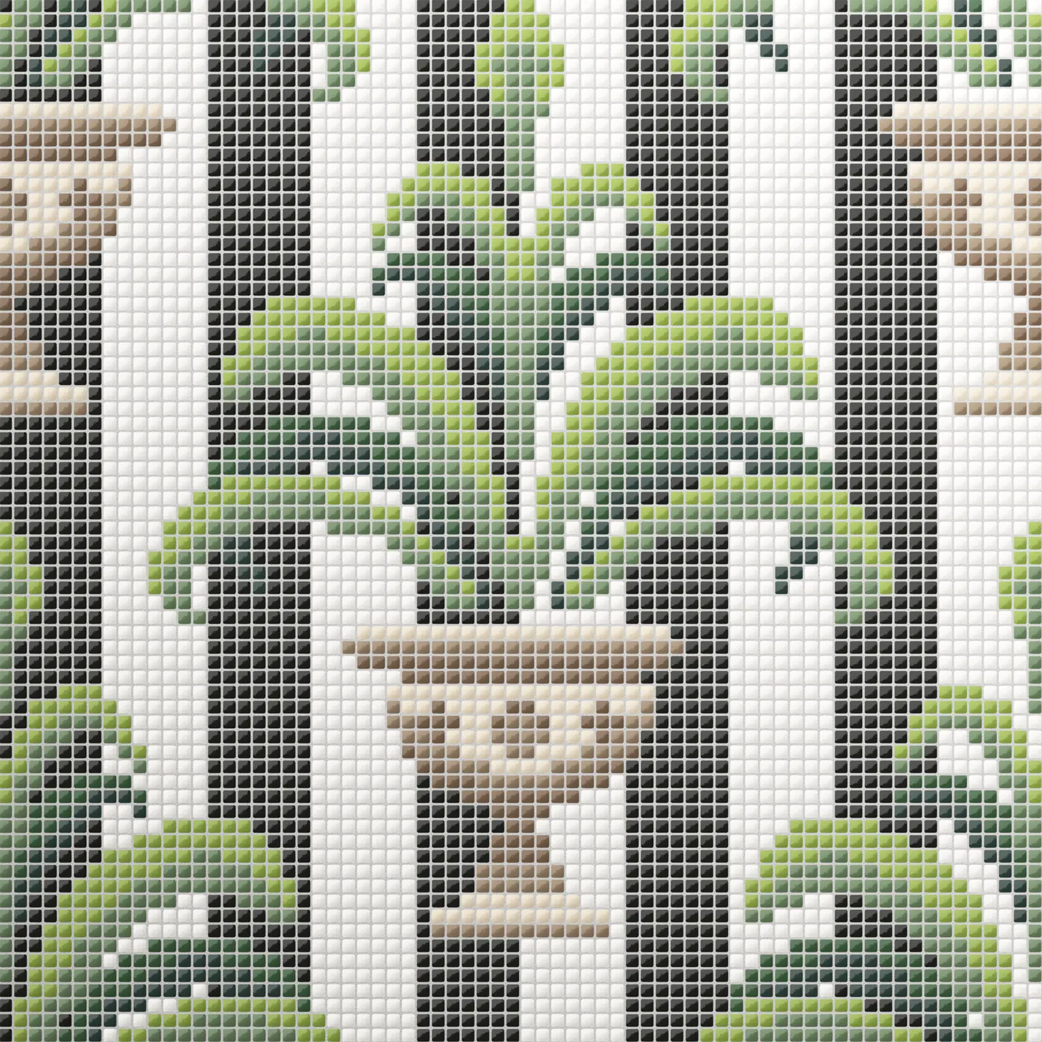 Burano Jardin Mono Stripe 4.8x4.8mm Mosaic