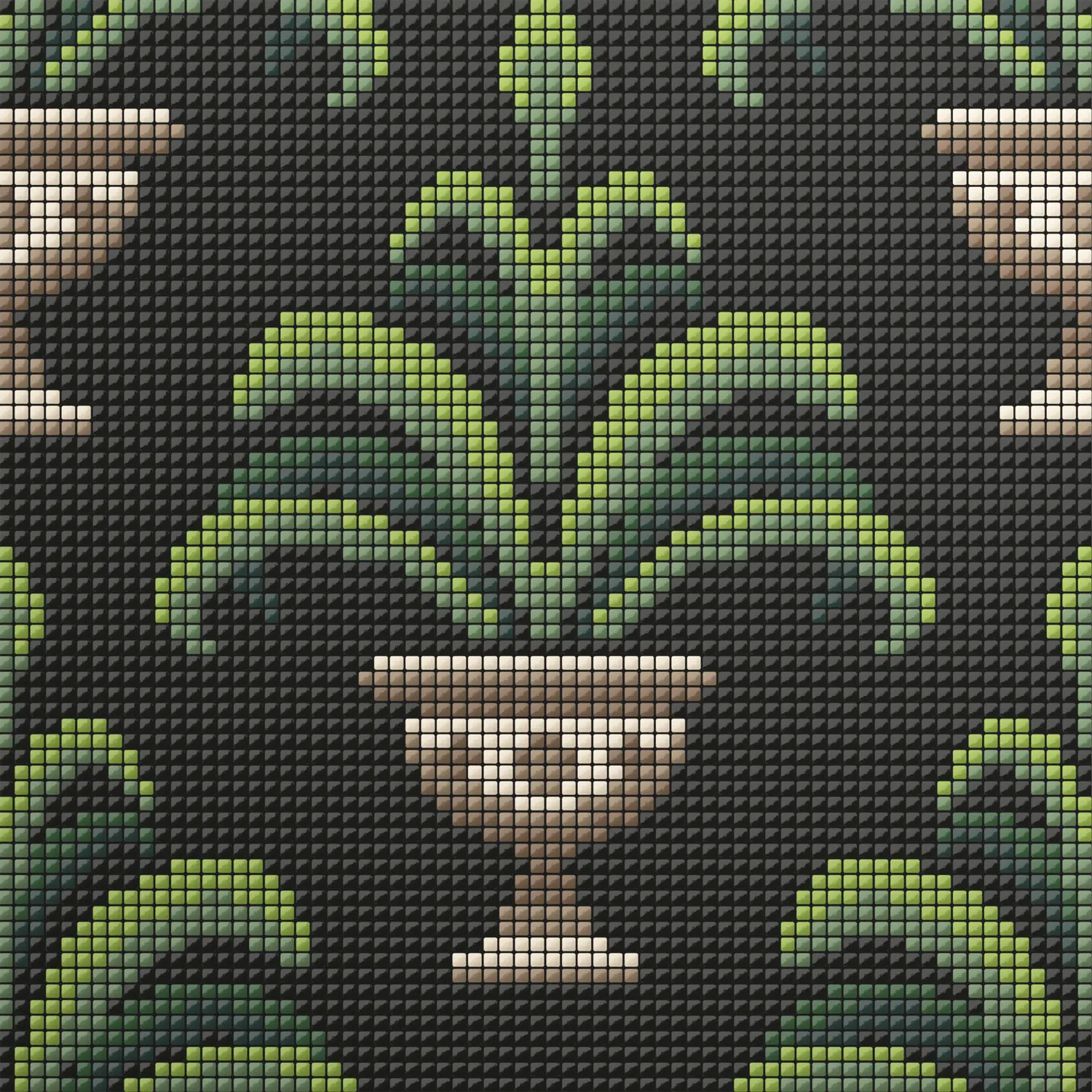 Burano Jardin Nero 4.8x4.8mm Mosaic