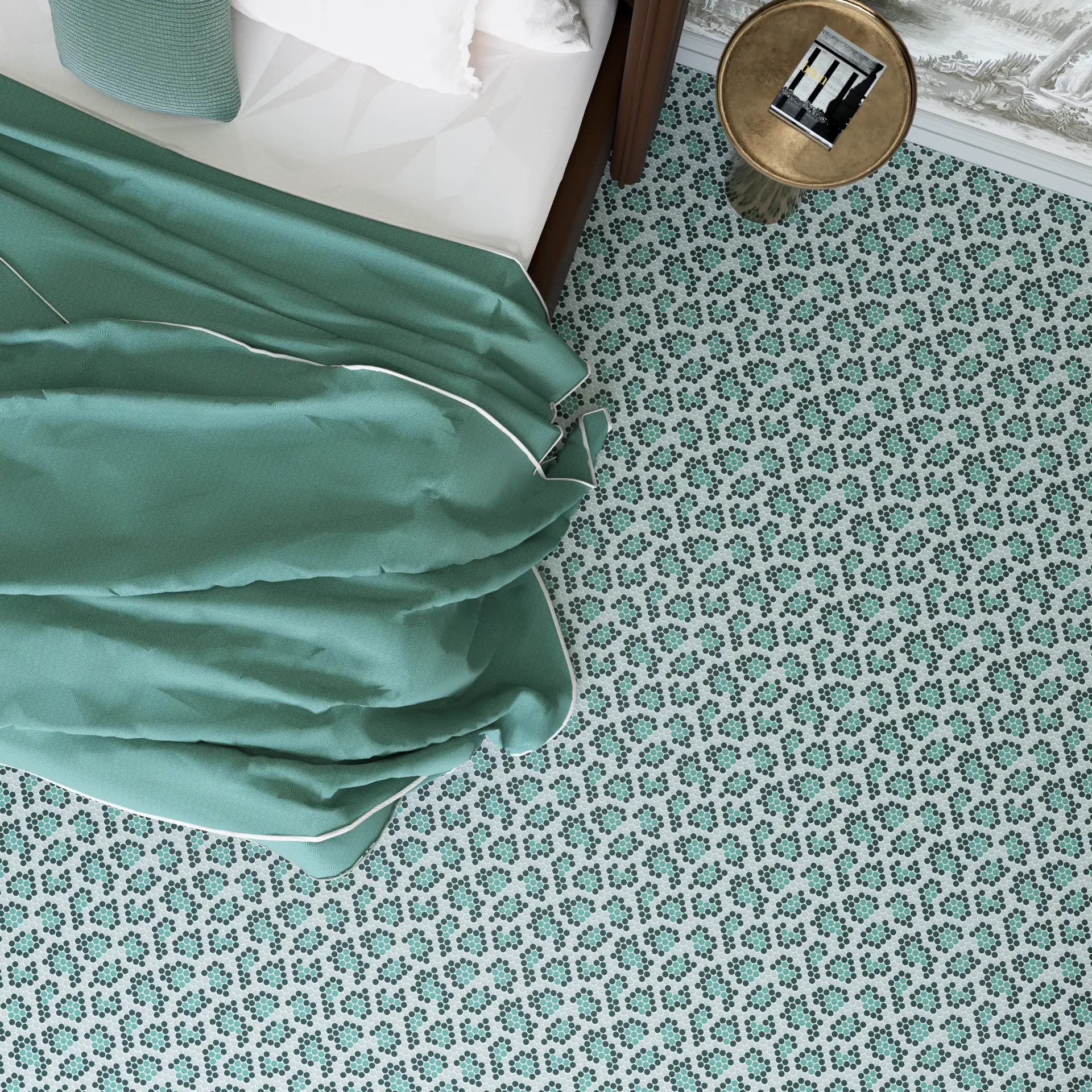 Burano Leopard Verde Round Mosaic