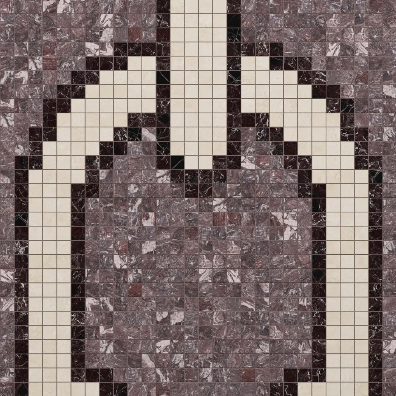 Chain Aubergine Long 10mm Stone Mosaic