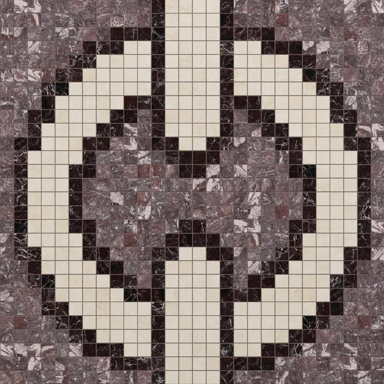 Chain Aubergine Round10mm Stone Mosaic