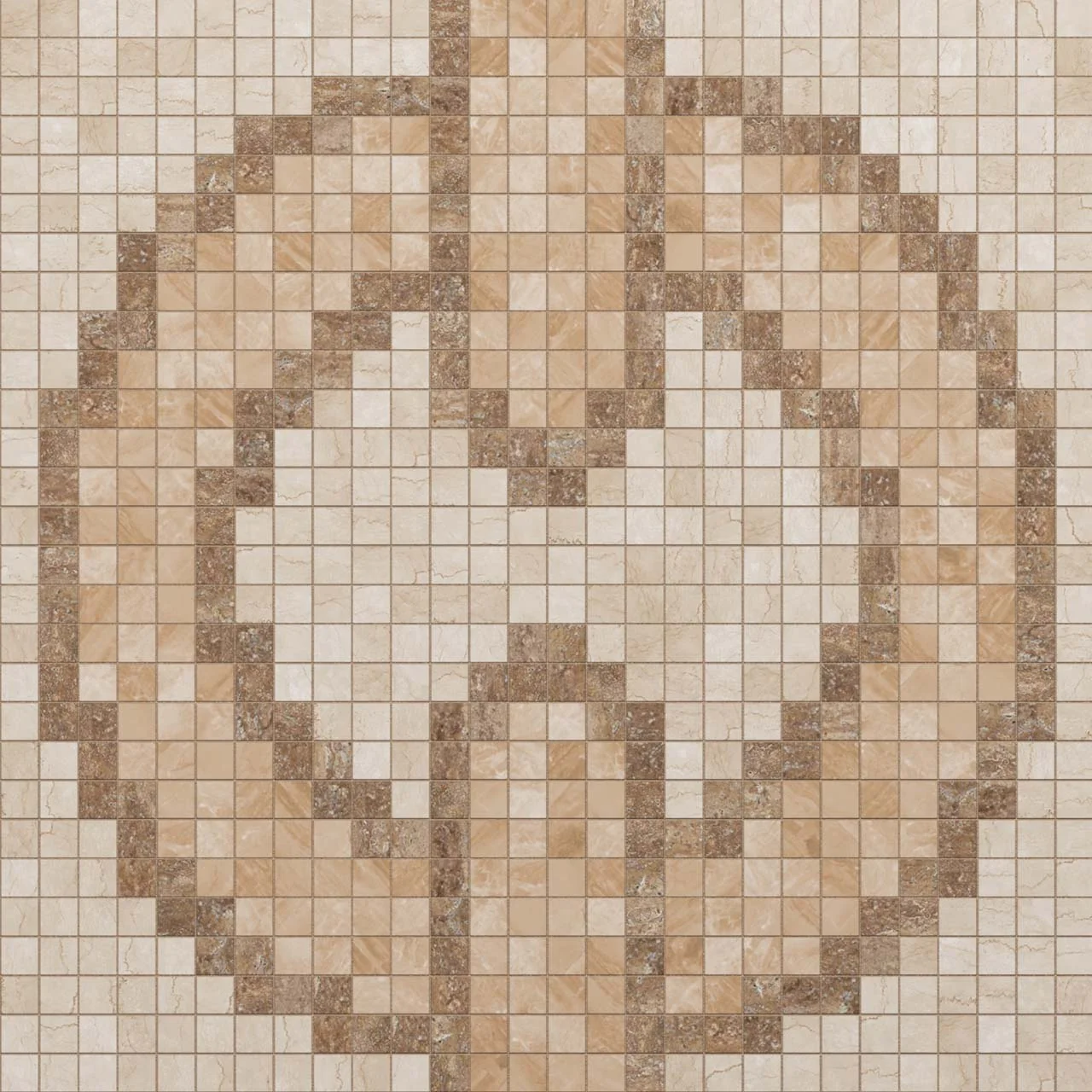 Chain Oatmeal Round 10mm Stone Mosaic