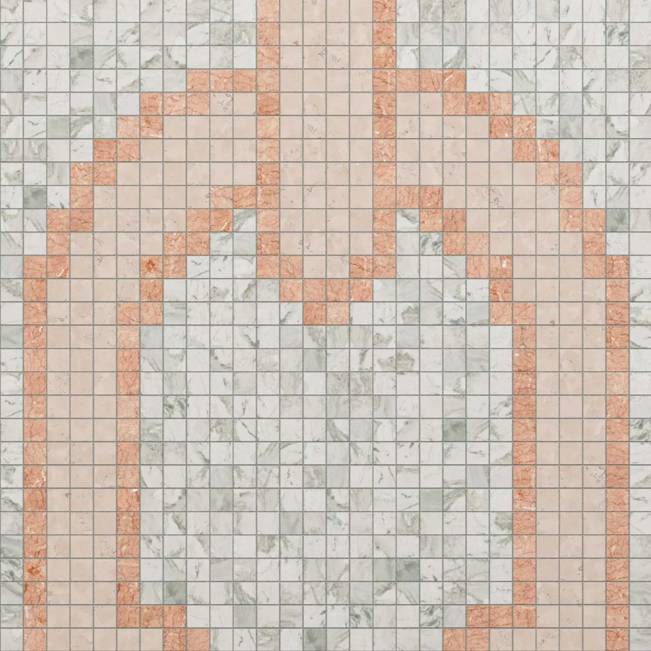 Chain Peach Long 10mm Stone Mosaic