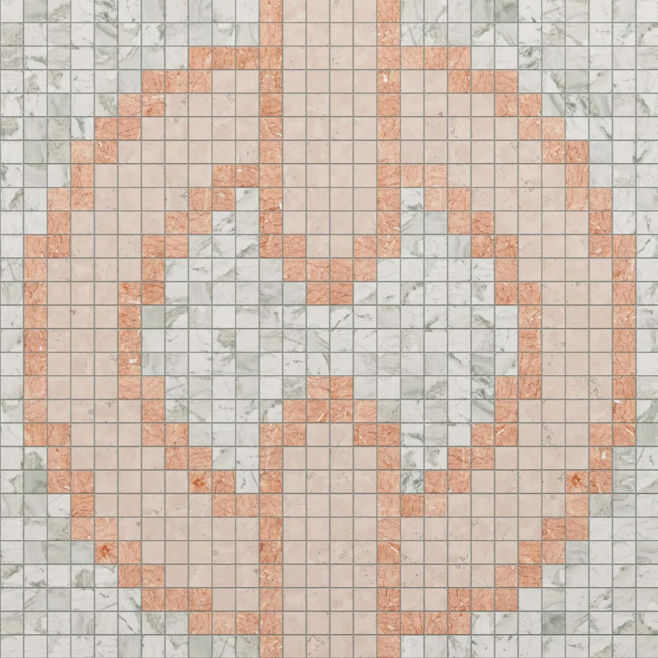 Chain Peach Round 10mm Stone Mosaic