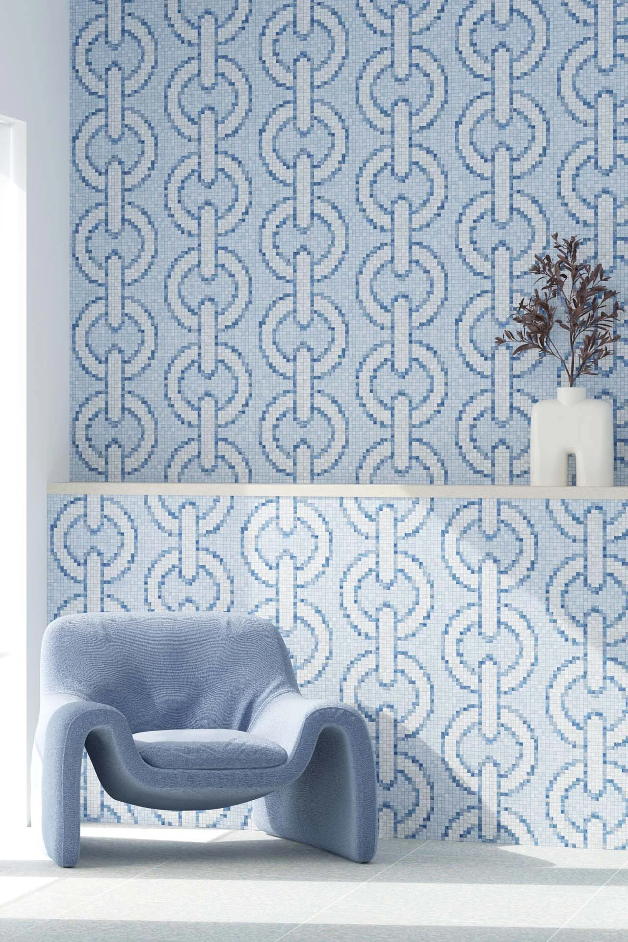 Chain Azure 10mm Stone Mosaic