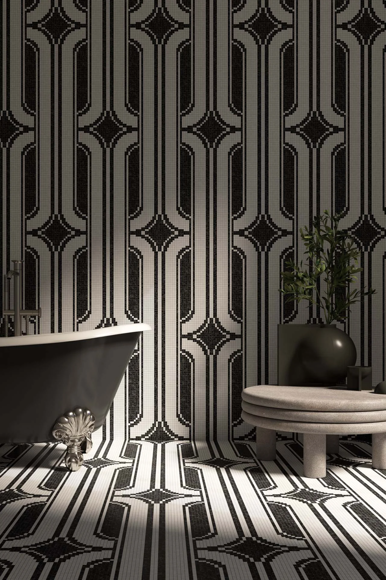 Ferronnerie Nero 10mm Stone Mosaic